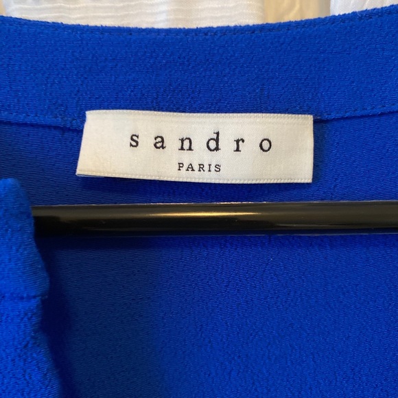 Women’s Sandro Royal  blue cocktail dress w lace - Picture 2 of 2